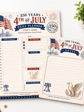 Celebrating 250 Years | Planner & Notepad Bundle | 8.5x11 Daily Planner + 5x7